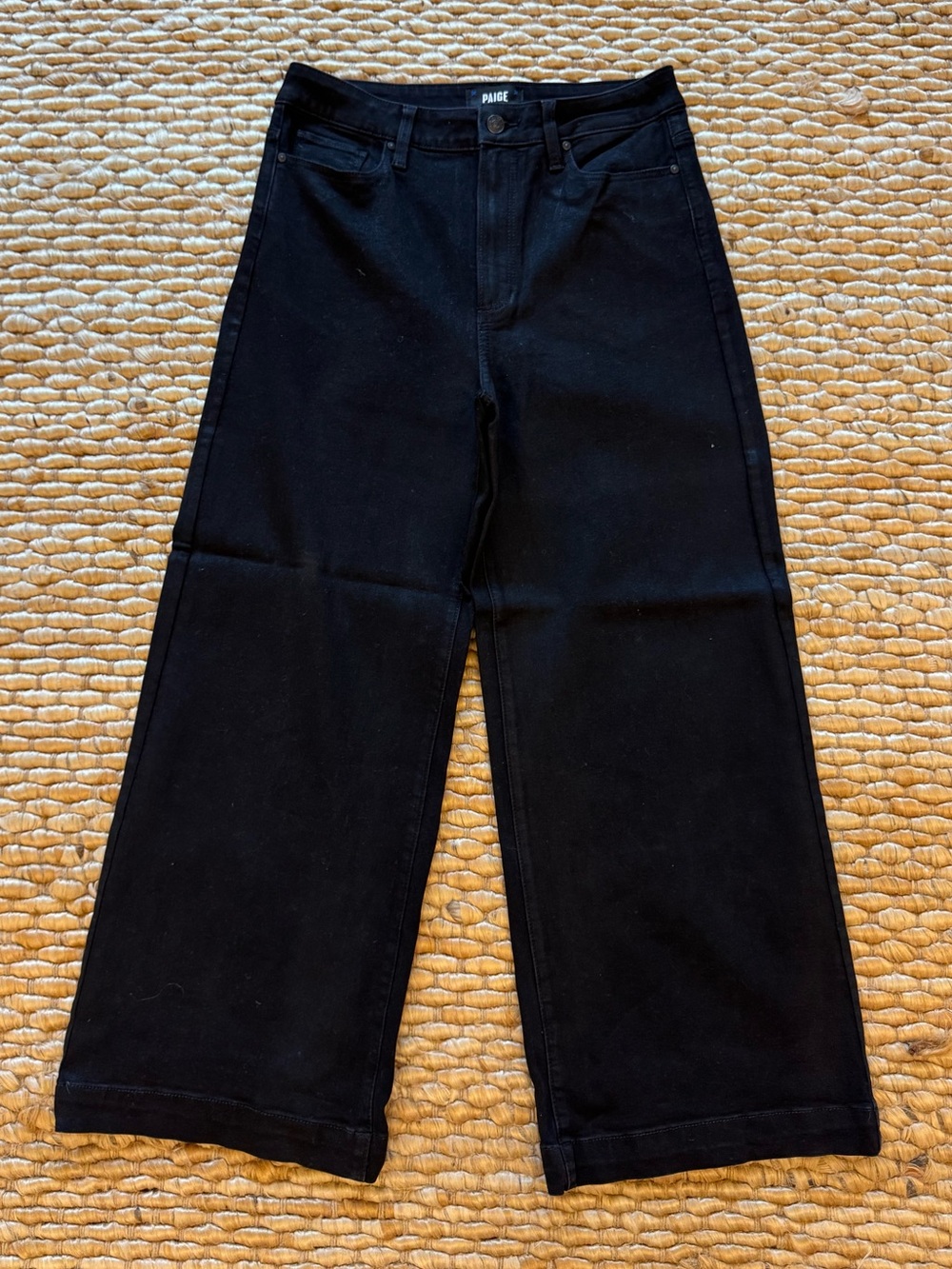 PAIGE Anessa Wide Leg Jeans in black size 30